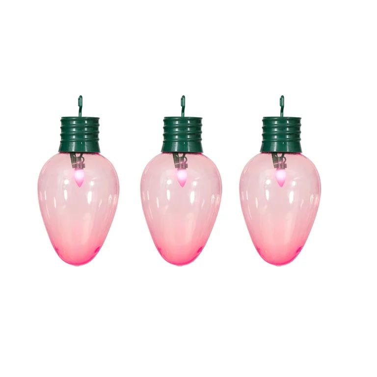 Holiday Time Giant Pink LED Christmas Bulb, 14-inches, Set of 3 | Walmart (US)