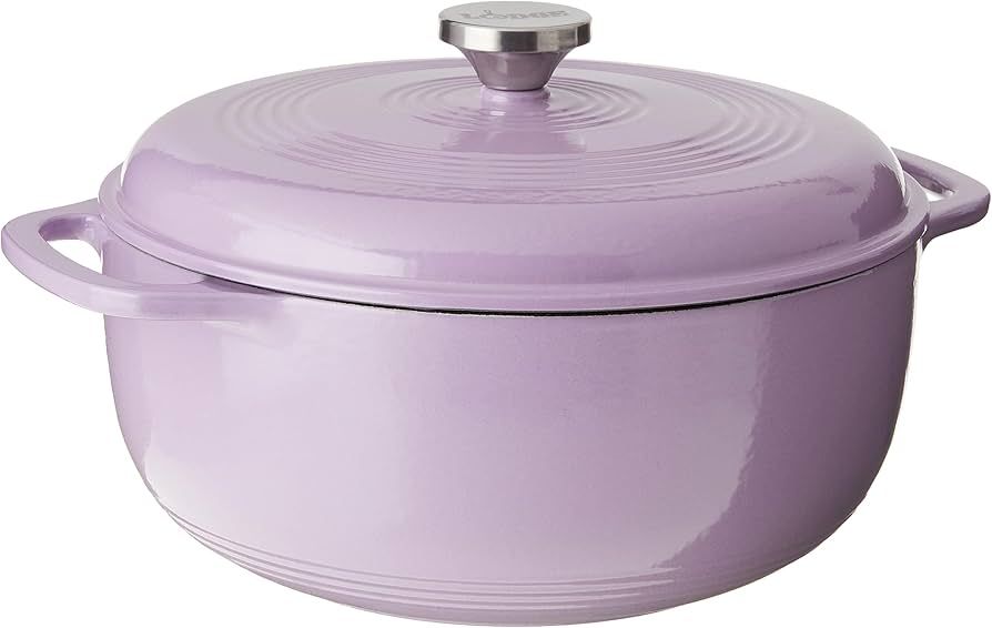 Lodge 6 Quart Enameled Cast Iron Dutch Oven with Lid – Dual Handles – Oven Safe up to 500° F... | Amazon (US)