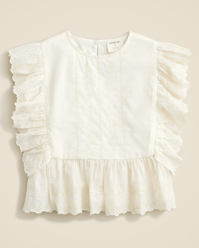 Girls' eyelet cropped top in cotton voile | J. Crew US
