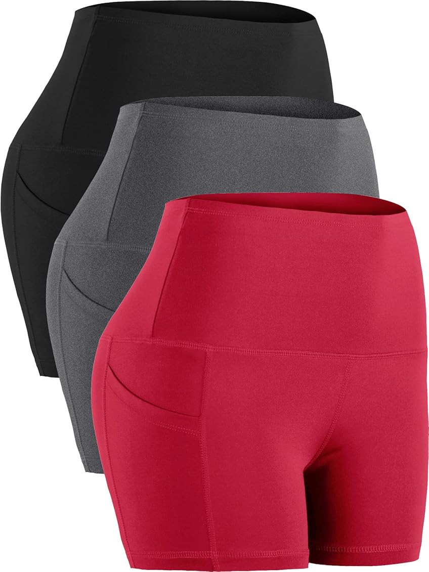 CADMUS High Waist Athletic Shorts for Womens Yoga Fitness Running Shorts with Deep Pockets | Amazon (US)