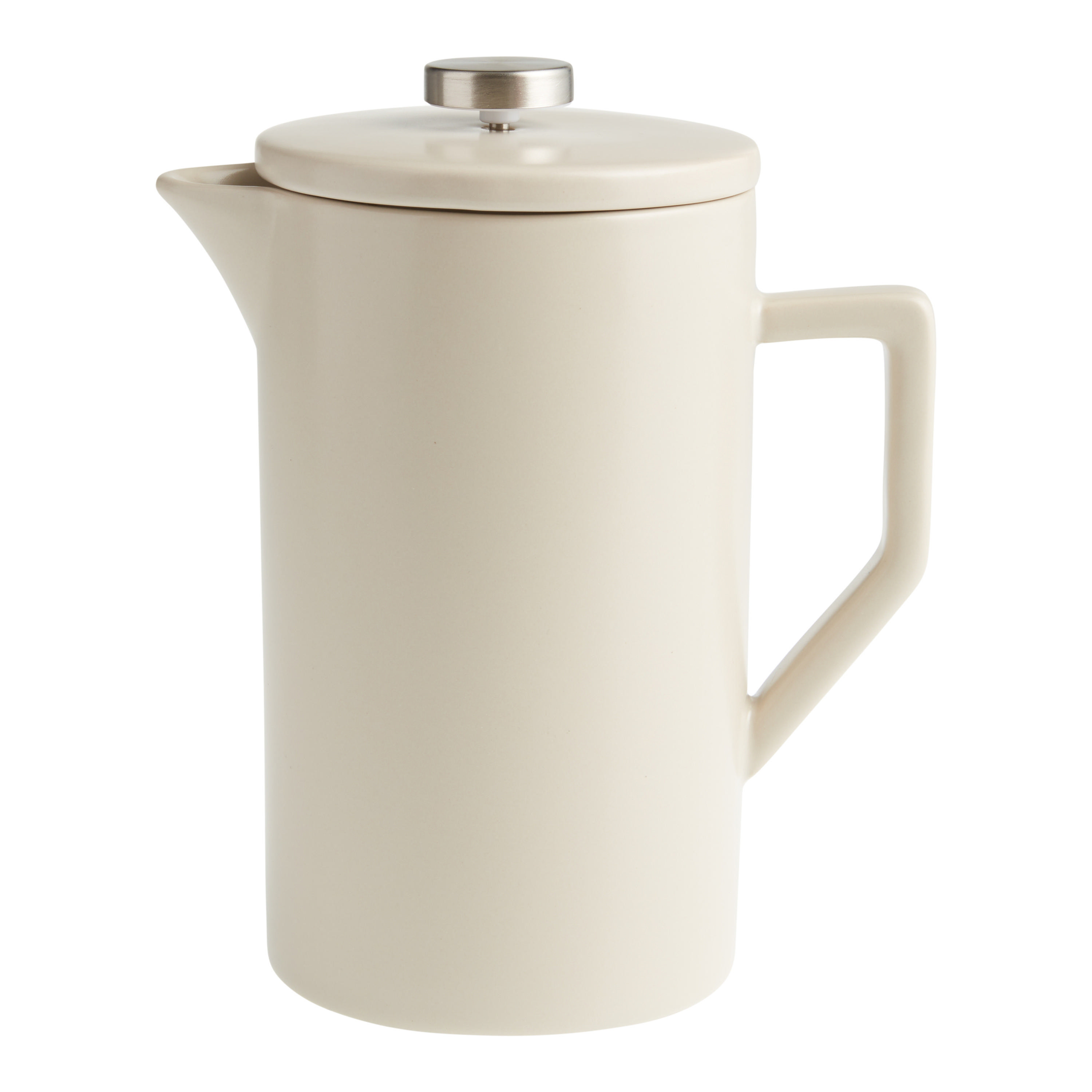 Stone Gray Ceramic and Brushed Silver French Press | World Market