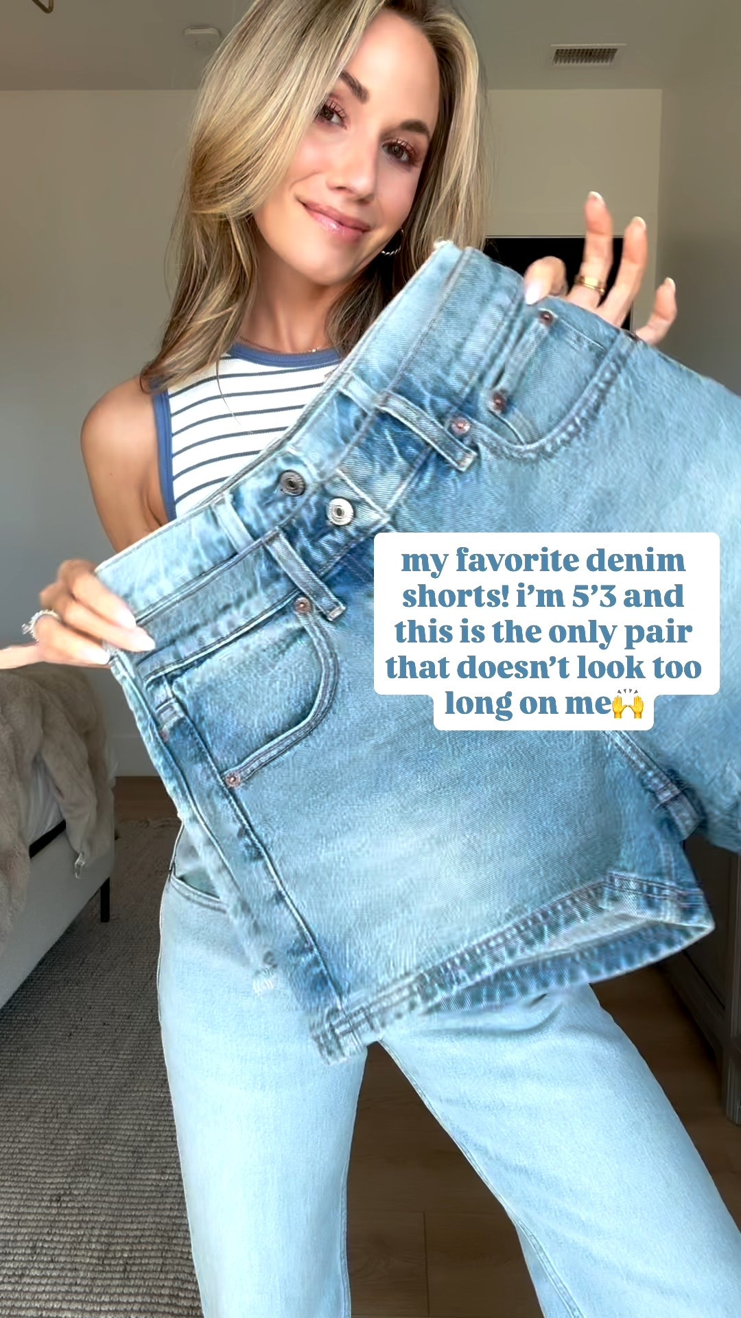 Abercrombie BOGO 50% off sale! These are my fav denim shorts! They are perfect for my petite girls because the inseam length isn’t too long. Wearing my true size 24  

#LTKmomlife #LTKSaleAlert #LTKPetite