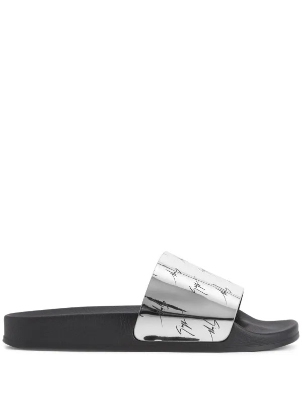 Giuseppe Zanotti Brett all-over Logo Slides - Farfetch | Farfetch Global