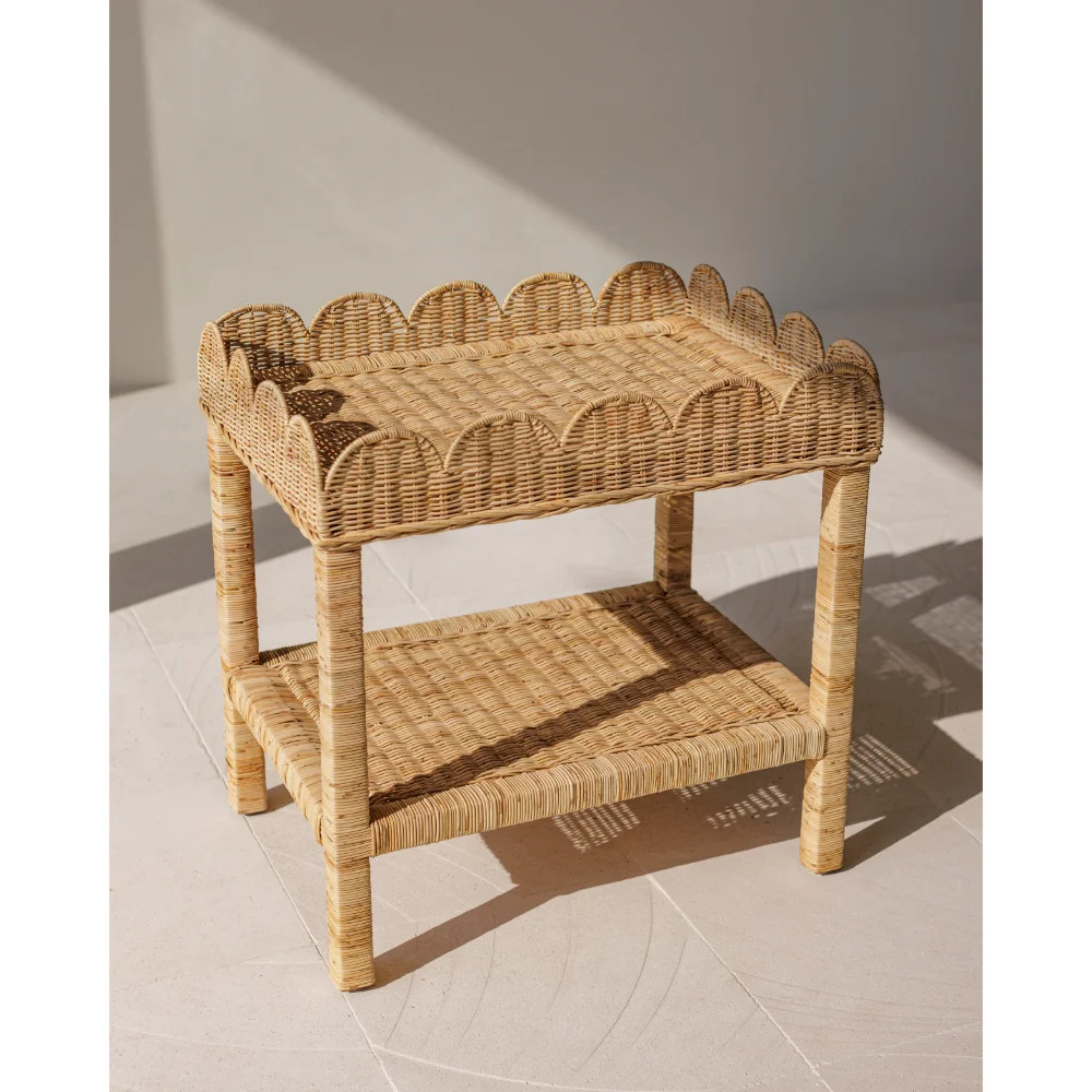 Scallop Rattan Side Table | Walmart (US)