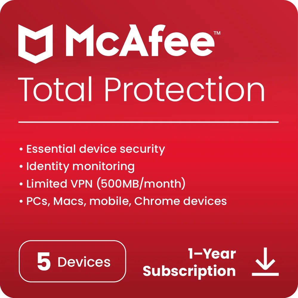 McAfee® Total Protection Antivirus & Internet Security Software for 5 Devices (Windows®/Mac®/A... | Walmart (US)