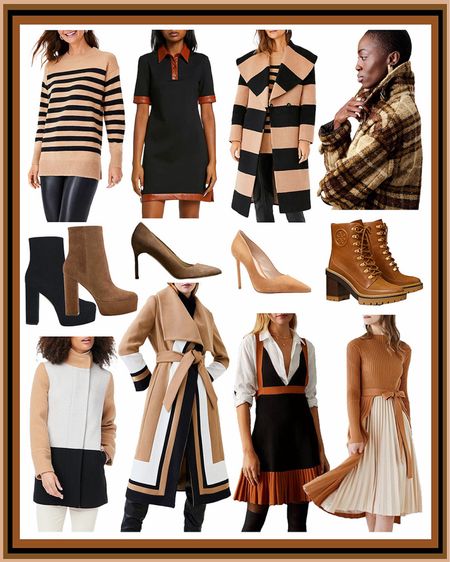 Craving this color combination right now! 🖤🍂

#blackandtan #blackandcamel #camel #tan #brown #coat #jacket #falloutfit #fallstyle #stripes #sweater #wrapcoat #colorblock #graphic #bold #suede #boots #booties #platform #heels #shoes

#LTKshoecrush #LTKSeasonal #LTKstyletip