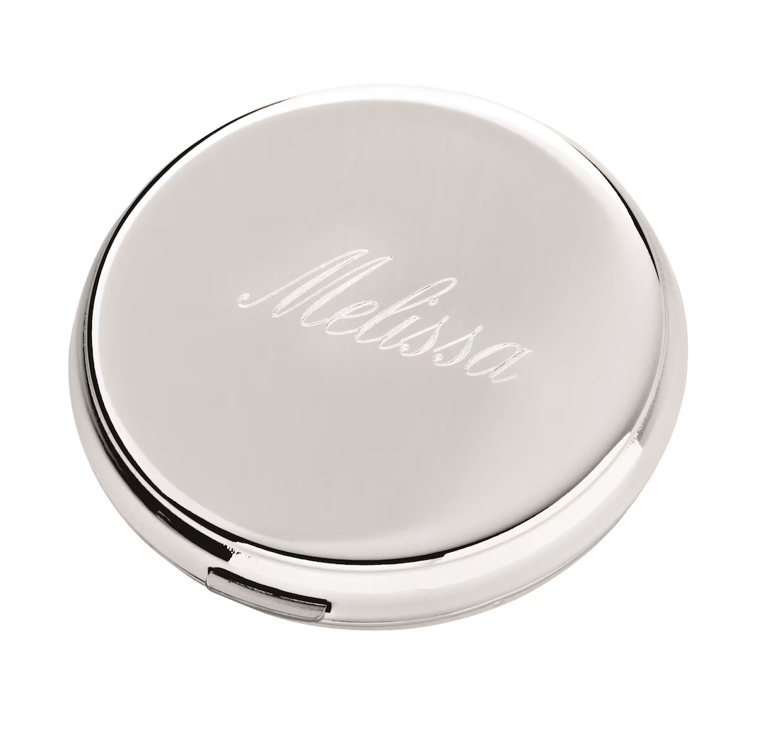 Round Compact | Personalized Gift | Compact Mirror | Gifts for Her | Bridesmaid Gift | Makeup Mir... | Etsy (US)