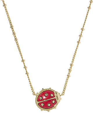 14k Gold Over Brass Lady Bug Short Pendant Necklace | Macy's