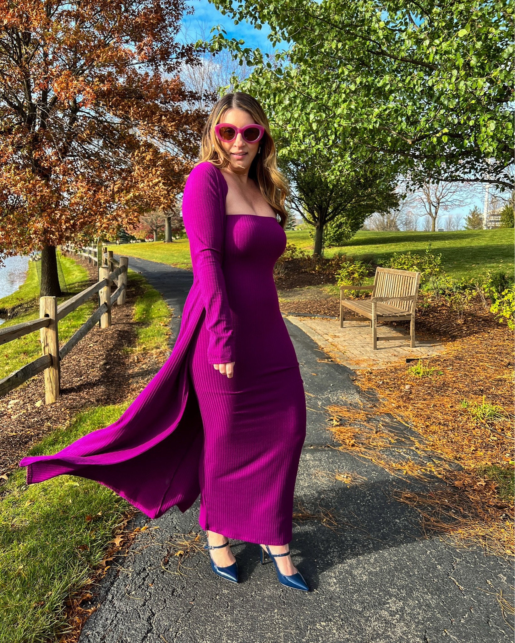 Magenta Ribbed Sleeveless Dress Cardigan Set - use code: KATIEBENGSON25

Navy blue heels, pumps, Amazon shoes, pink sunglasses, Amazon sunglasses, fall outfits, fall fashion, Thanksgiving outfit inspo 

#LTKHoliday #LTKfindsunder100 #LTKstyletip