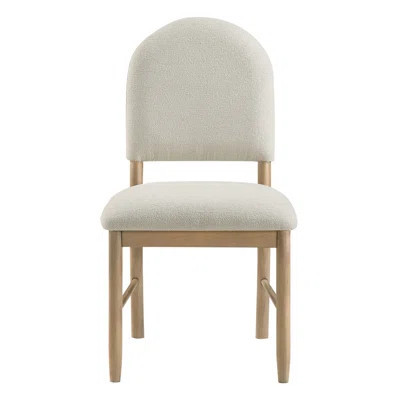 Of 2 Beige Dining Chairs, Classic Luxury, Natural Wood Finish, Upholstered Seat Back And Cushion, 21"x23.5"x37.5"h Dimensions 2pcs Side Chairs In Beig | Wayfair North America