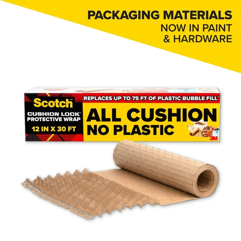 Scotch Cushion Lock Protective Wrap, 30 ft. Roll, Equivalent to 75 ft. Bubble Wrap, Brown, 1 Wrap | Walmart (US)