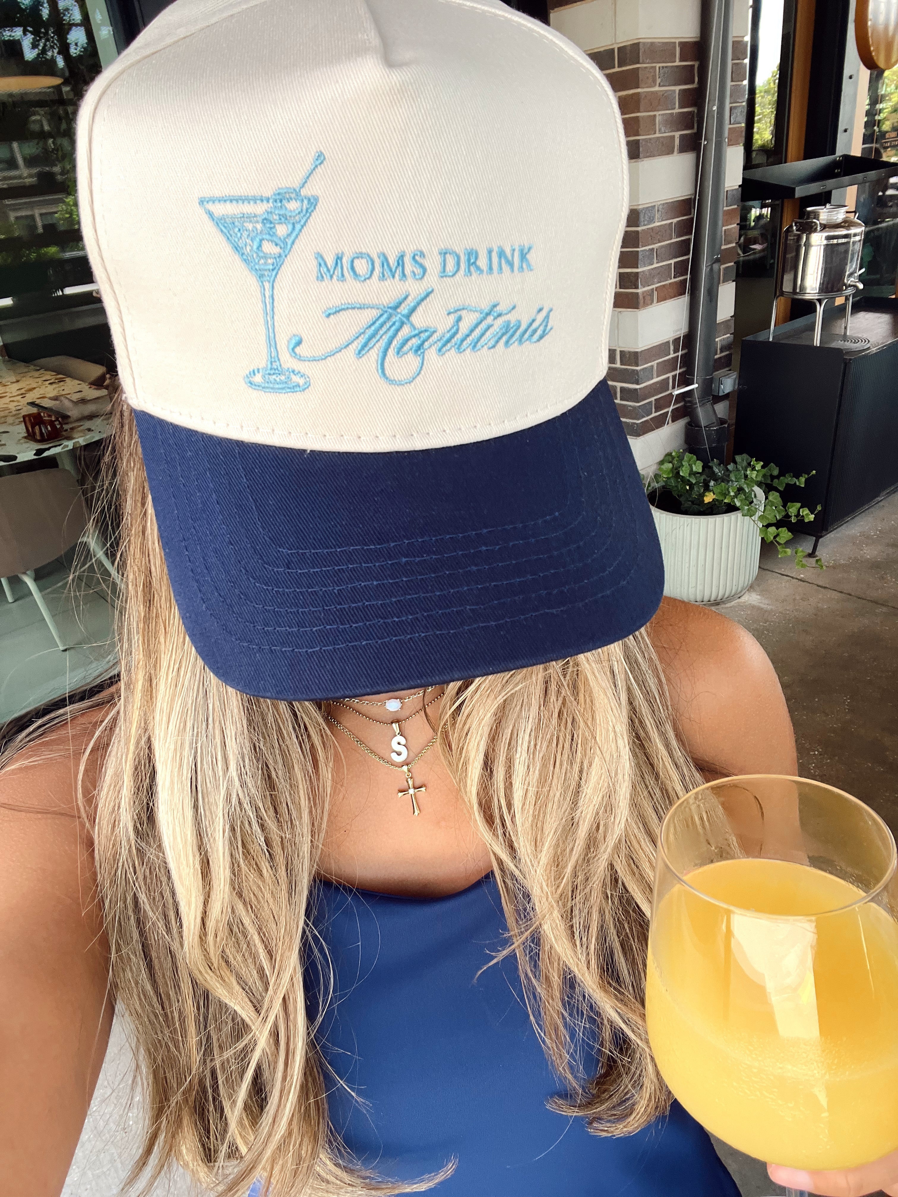 Mom's Drink Martinis - Navy Vintage Trucker Hat | LINNY CO LLC