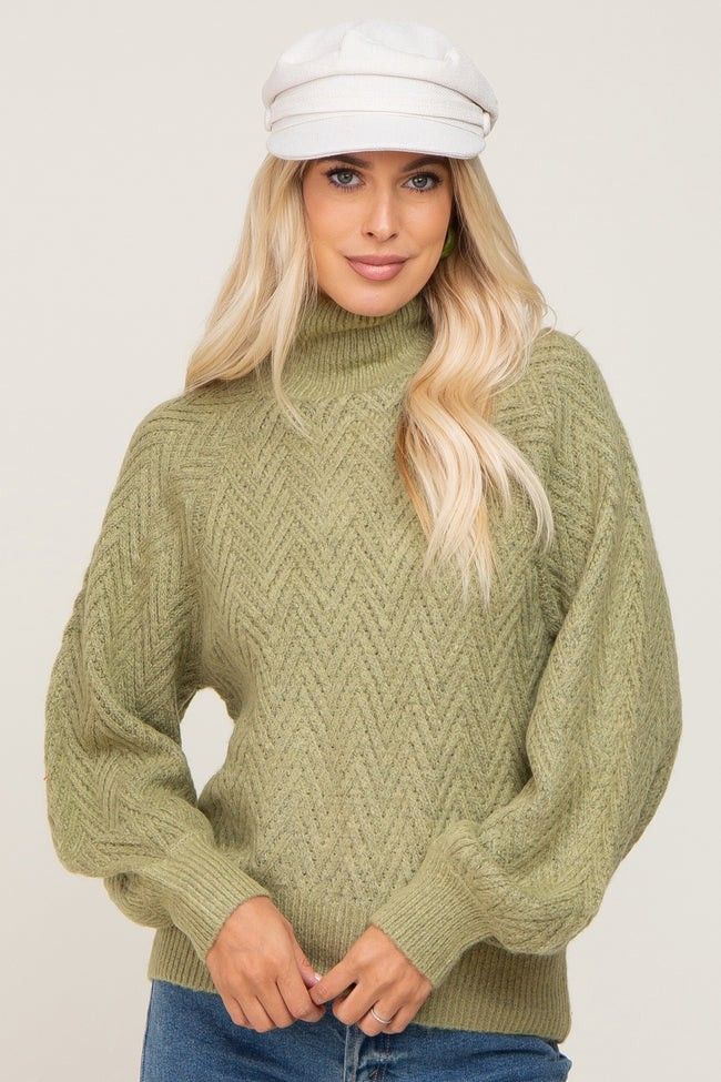 Olive Knit Turtleneck Sweater | PinkBlush Maternity