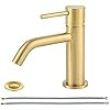 EZANDA Brass Single Handle Bathroom Faucet with Pop-up Sink Drain Assembly & Faucet Supply Lines,... | Amazon (US)
