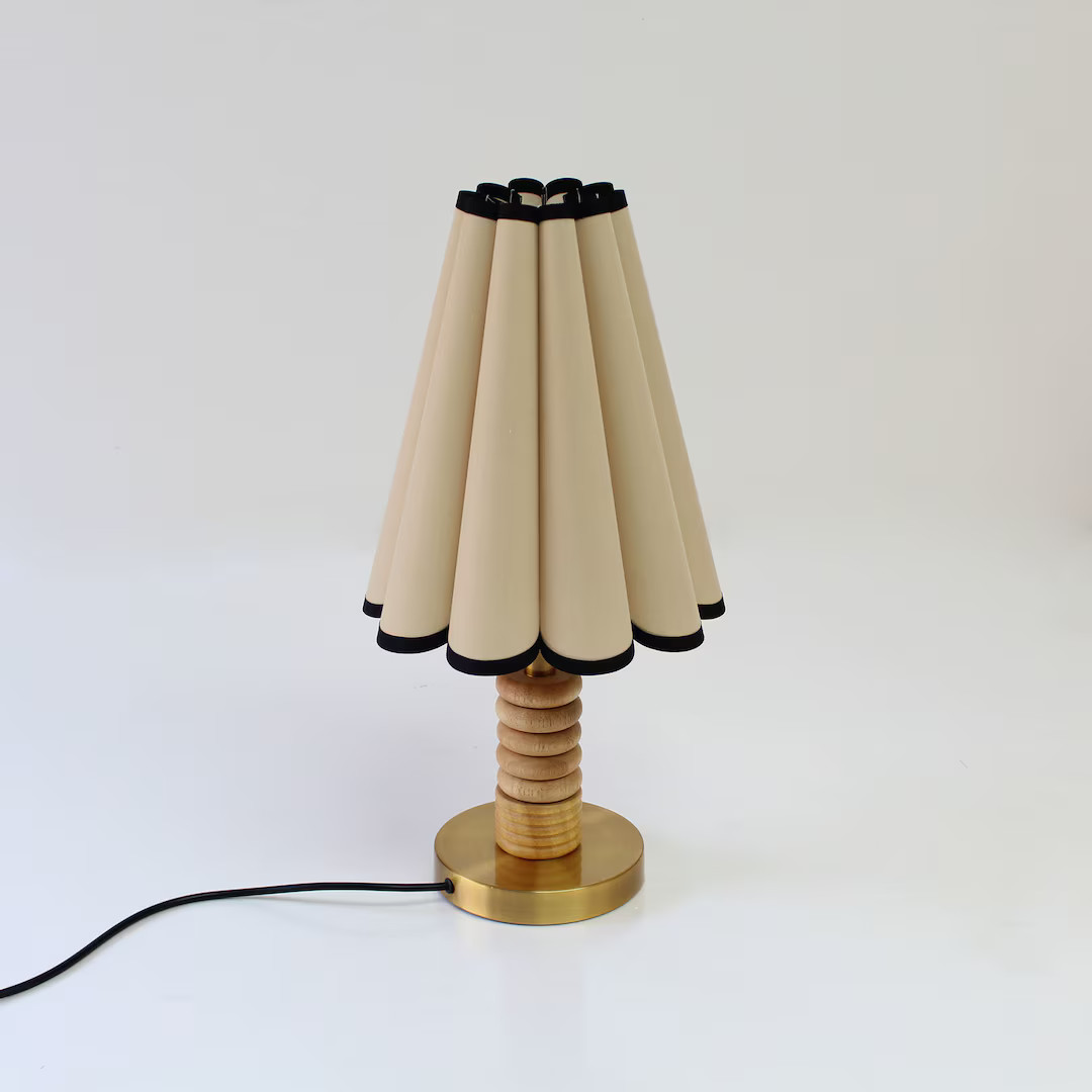 Duzy Handmade Khaki With Black Trim Ins High Quality Fabric and Acrylic Table Lamp Design for Hom... | Etsy (US)