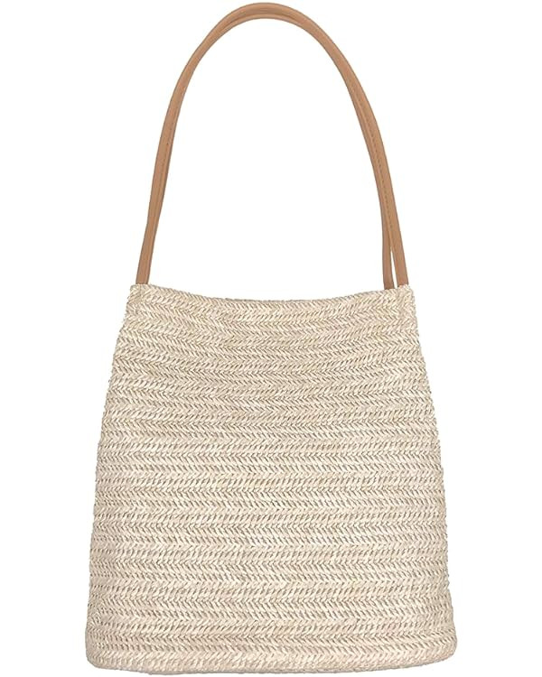 Aphoraeny Straw Beach Bag Buckets Totes Handbag Shoulder Tote Bag Straw Purse Summer Purse Women ... | Amazon (US)