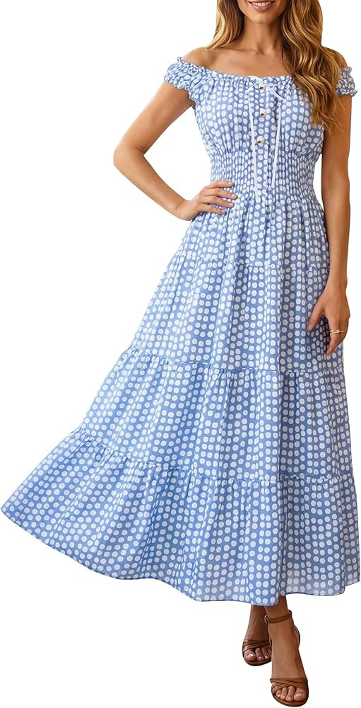 MISSMILLER Women's 2026 Summer Boho Floral Print Sleeveless Casual Tiered Sundresses Flowy Beach ... | Amazon (US)