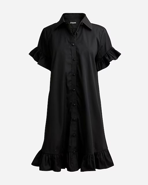 Ruffle-hem shirtdress in cotton poplin | J.Crew US