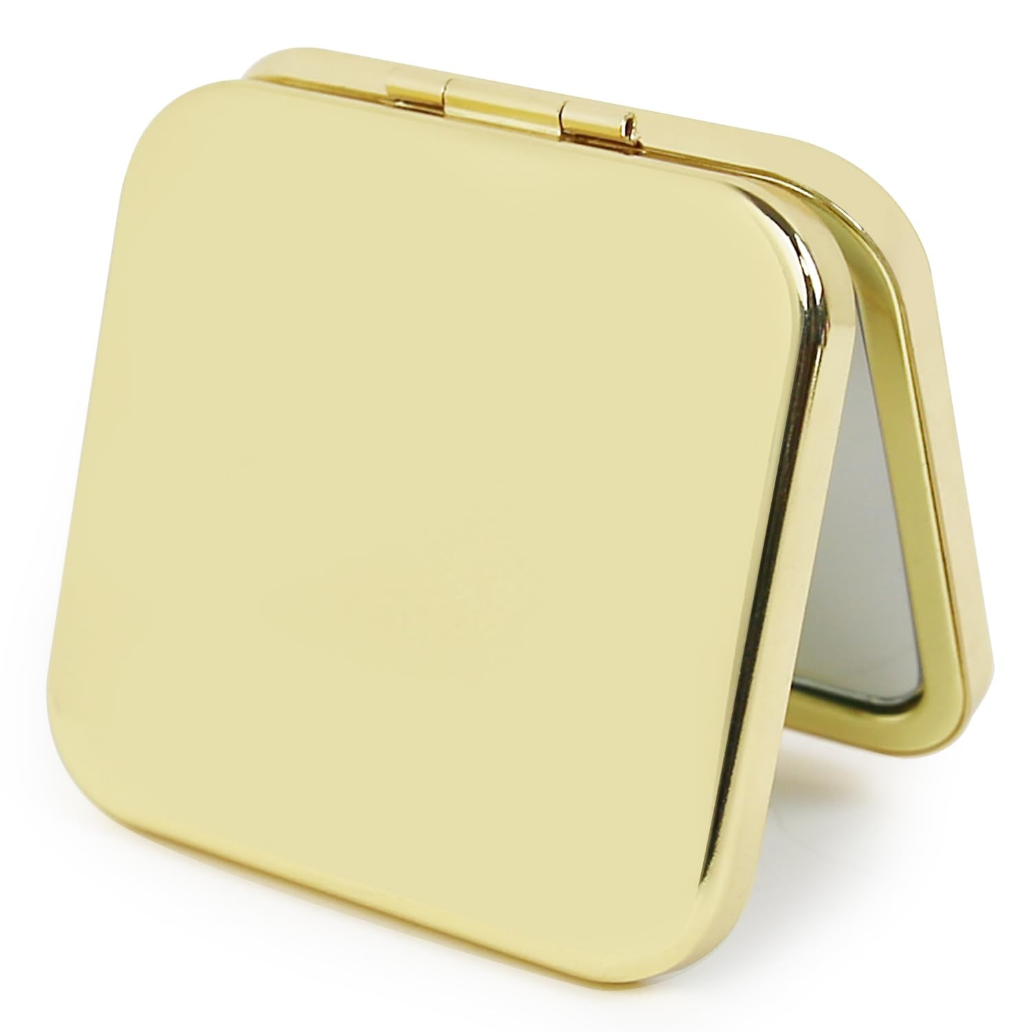 Small Compact Mirror, Gold Square 2.8”×2.8” Metal Frame Smooth Style Double Sided Mini Magni... | Amazon (US)
