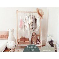 Garment Storage - Clothing Display Rack Baby Clothes Toddler Modern Furniture For Kids Christmas Gif | Etsy (US)