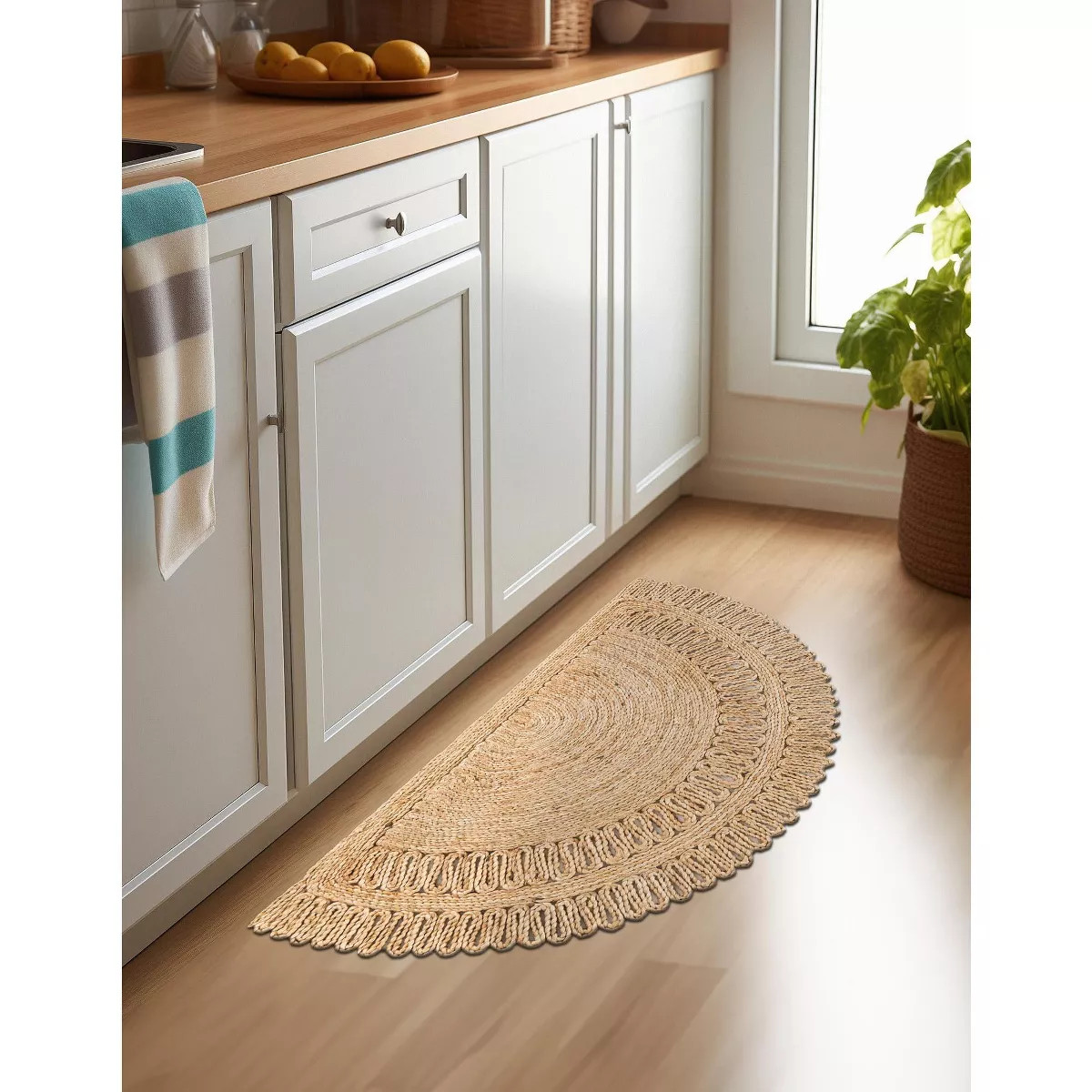 Unique Loom  Floral Braided Jute  Area Rug | Target