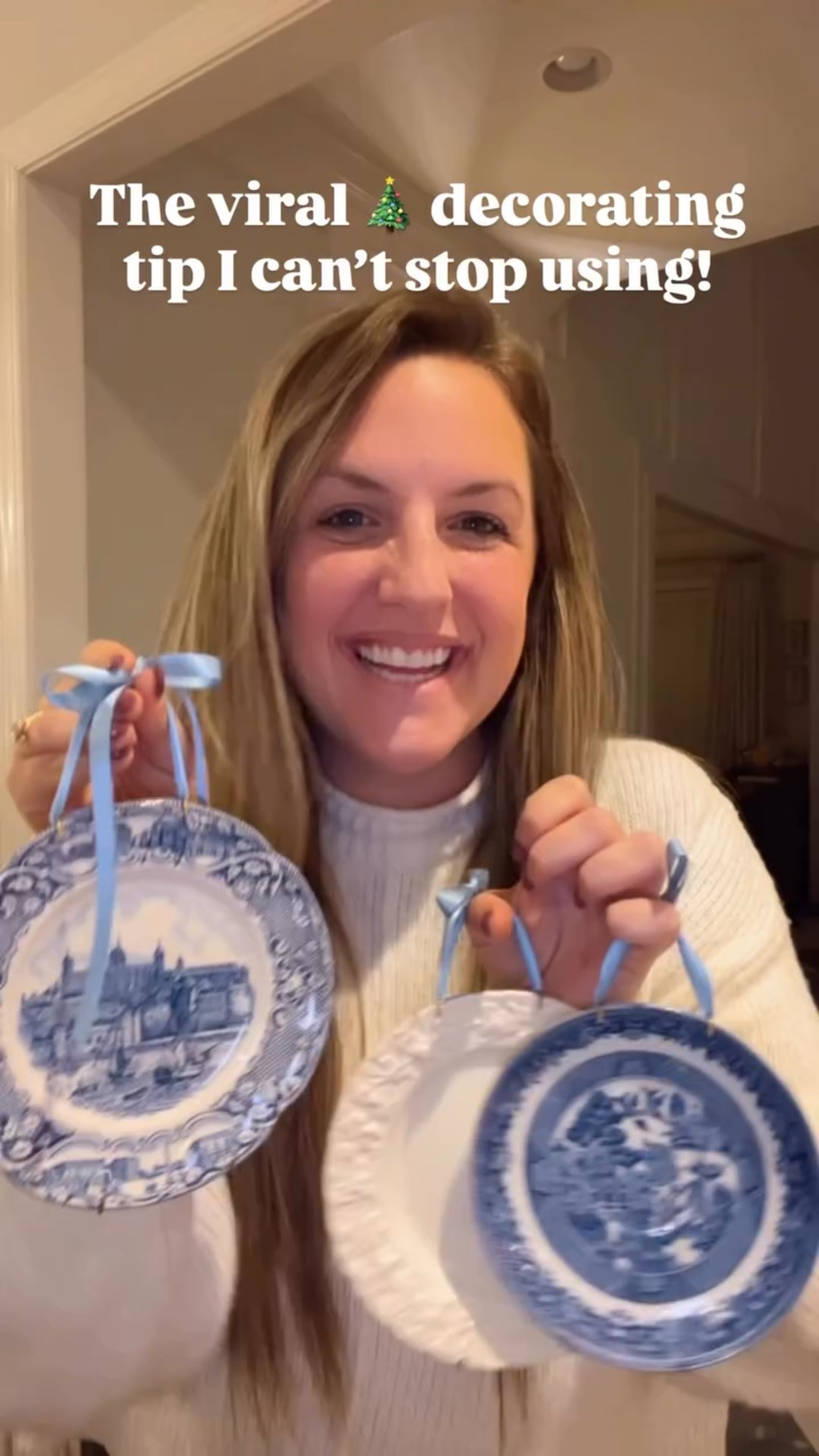 The stunning china you never use? Make them into ornaments without damaging them!! Want to find large and stunning ornaments to fill up a large tree? Plates!! I can’t decorate for Christmas now without these! 🩵 🎄 

#traditionalchristmas #elegantchristmas #viralchristmas #viralvideos #diychristmasdecor #diychristmas #christmastree #blueandwhite #finechina #ornament #howto #decoratewithme #christmasdecor

#LTKHome #LTKHoliday #LTKSeasonal