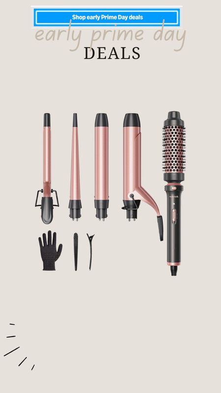 Wavytalk 5 in 1 Curling Iron Set with Curling Brush and 4 Interchangeable Ceramic Curling Wand (0.35"-1.25”), Instant Heat Up, Dual Voltage Hair Curler
Early Amazon prime day deal 

#LTKSummerSales #LTKSaleAlert #LTKBeauty