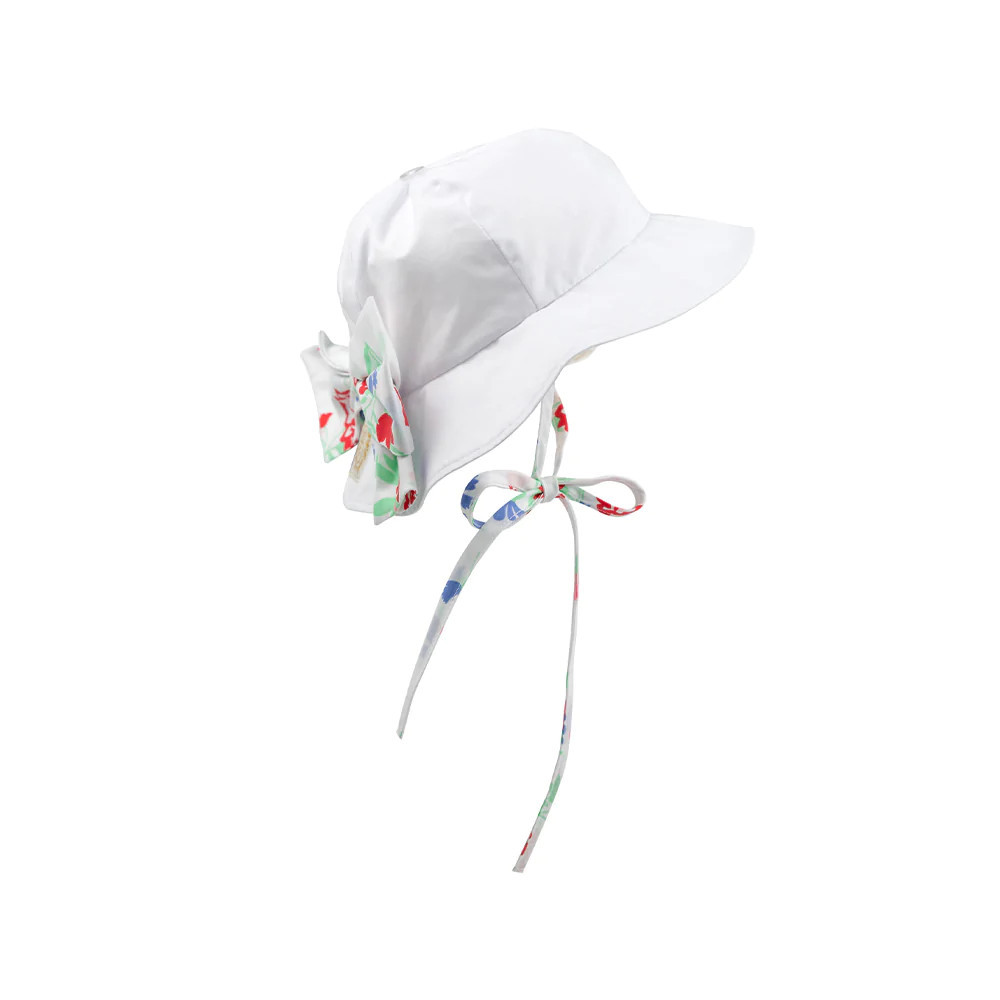 Pippa Petal Hat - Worth Avenue White with Bonita Blooms | The Beaufort Bonnet Company