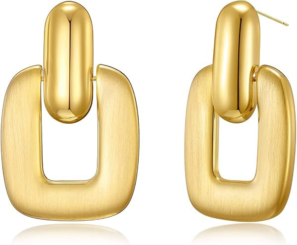 Chunky Statement Dangle Earrings for Women Funky Bold Jewelry | Amazon (US)