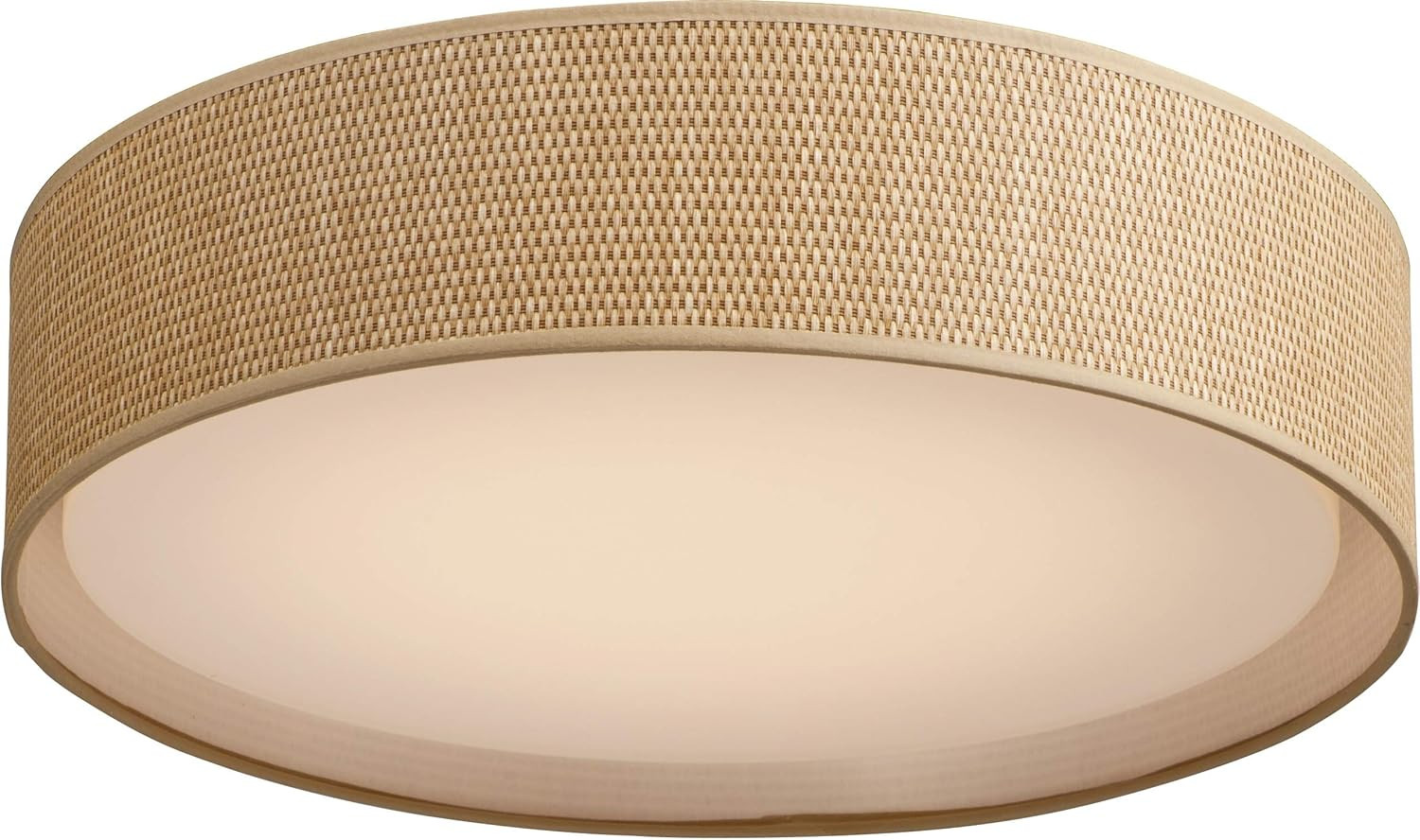 Amazon.com: Maxim 10222GC Prime Acrylic & Grass Cloth Double Shade Drum LED Flush Mount, 3-Light ... | Amazon (US)