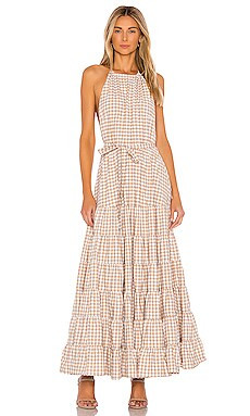 Sundress Neptune Maxi Dress in Gingham Beige from Revolve.com | Revolve Clothing (Global)