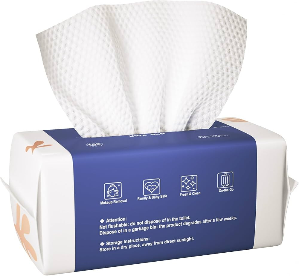 Ourmed Life Face Towels, Disposable Biodegradable Clean Facial Towels for Sensitive Skin, Lint- f... | Amazon (US)