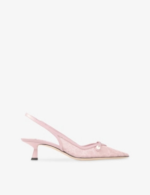 Amita 45 Slingback Lace Heeled Pumps | Selfridges