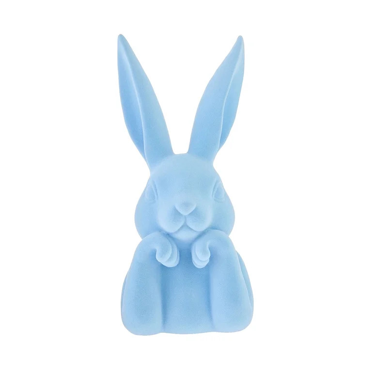 Easter Decorations, Flocked Easter Bunny Figurines 12 inches, Blue Resin Rablbits Statue Tabletop... | Walmart (US)