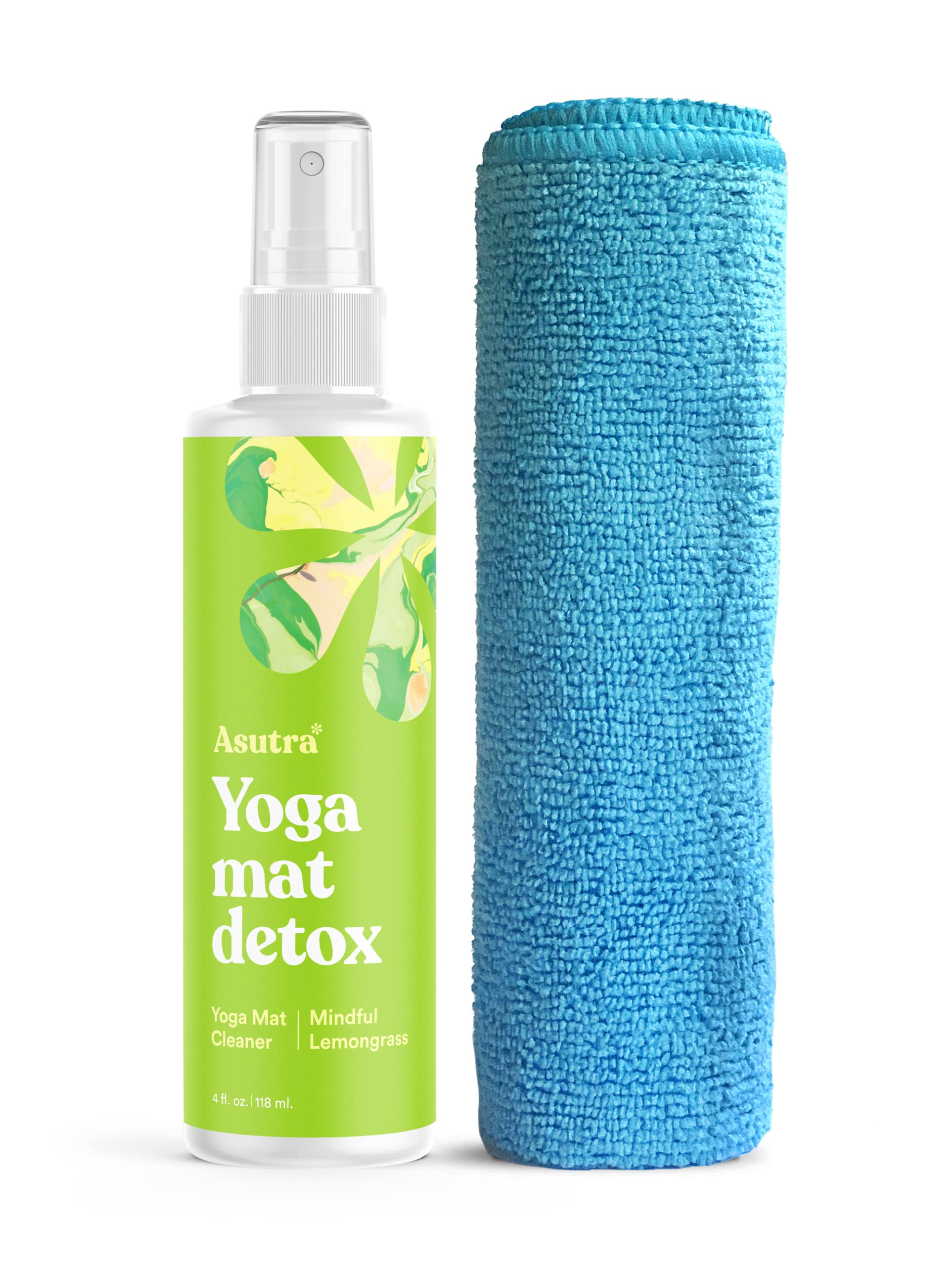 ASUTRA Yoga Mat Cleaner Spray (Mindful Lemongrass), 4 fl oz - No Slippery Residue, Organic Essent... | Amazon (US)