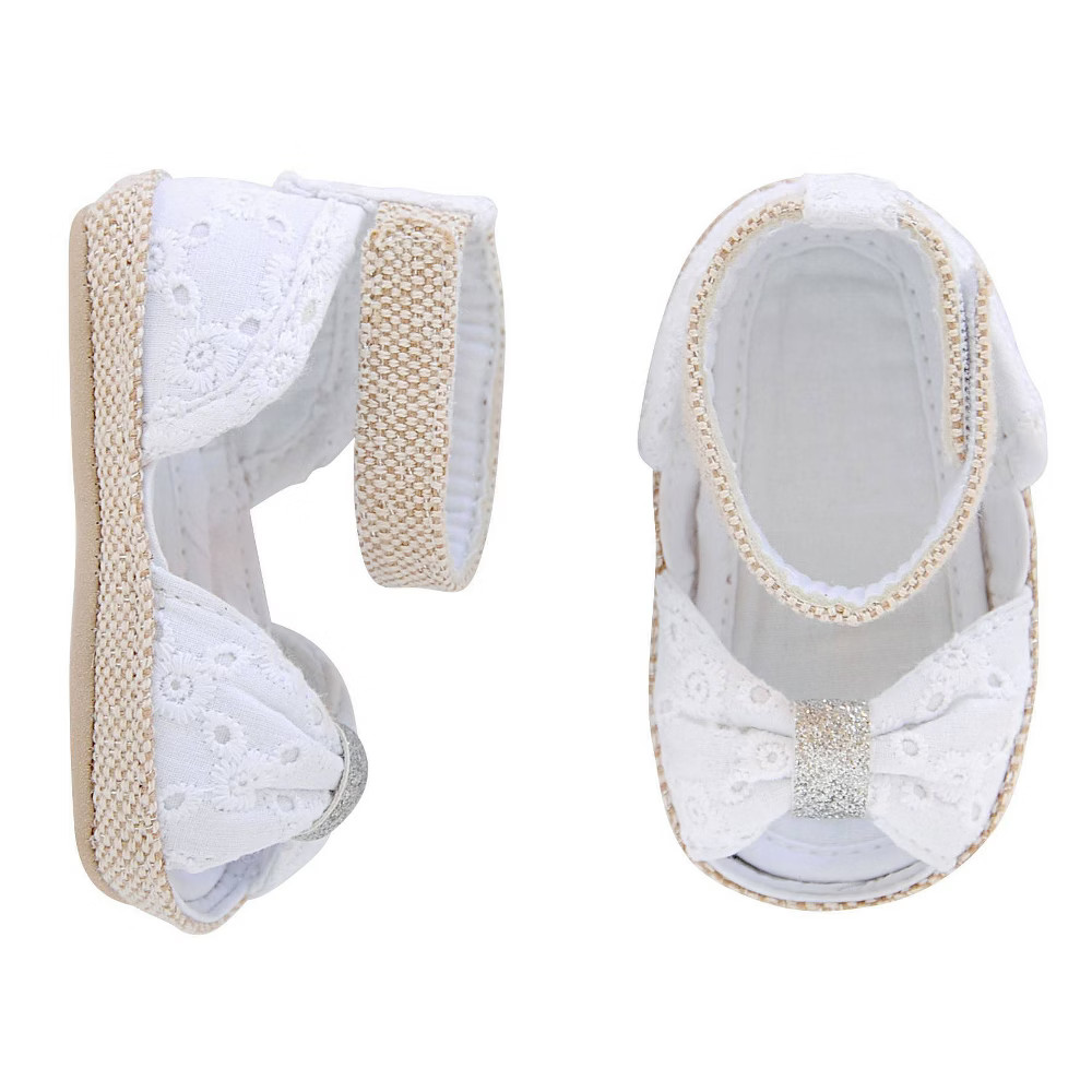 Baby Girls' Eyelet Espadrille Peeptoe Sandal White 1 - Circo , Toddler Girl's, Size: Newborn | Target