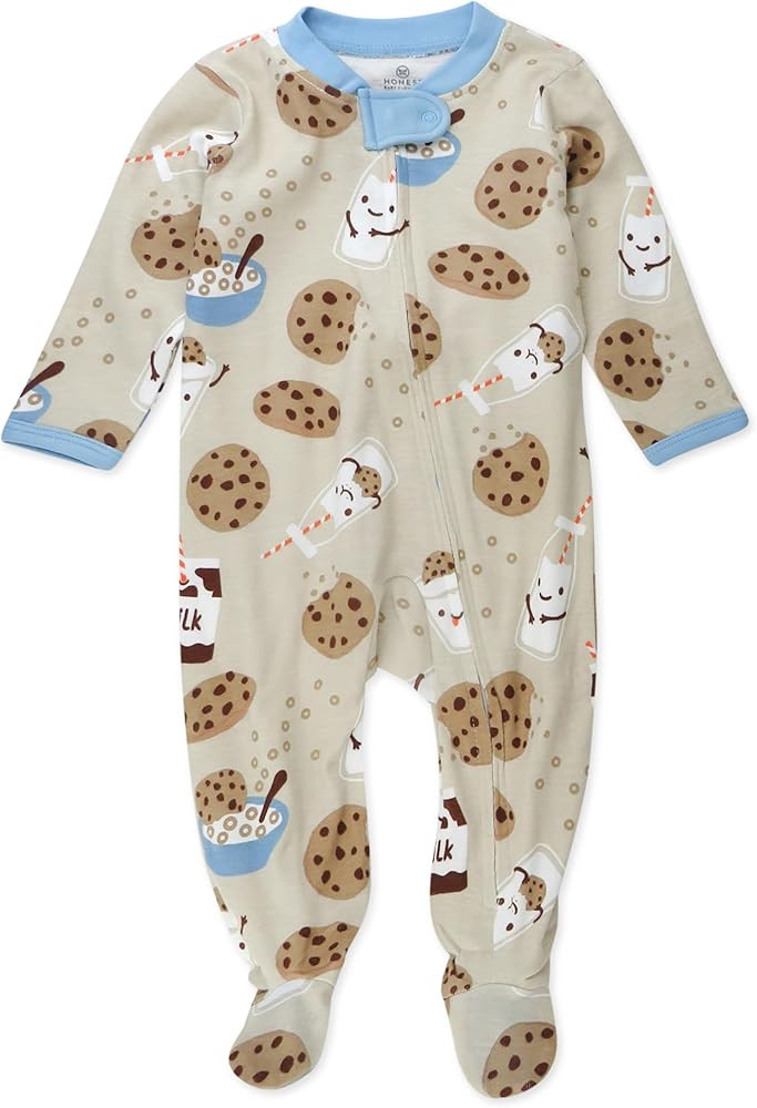 HonestBaby Sleep and Play Footed Pajamas One-Piece Sleeper Jumpsuit Zip-Front PJs Organic Cotton ... | Amazon (US)