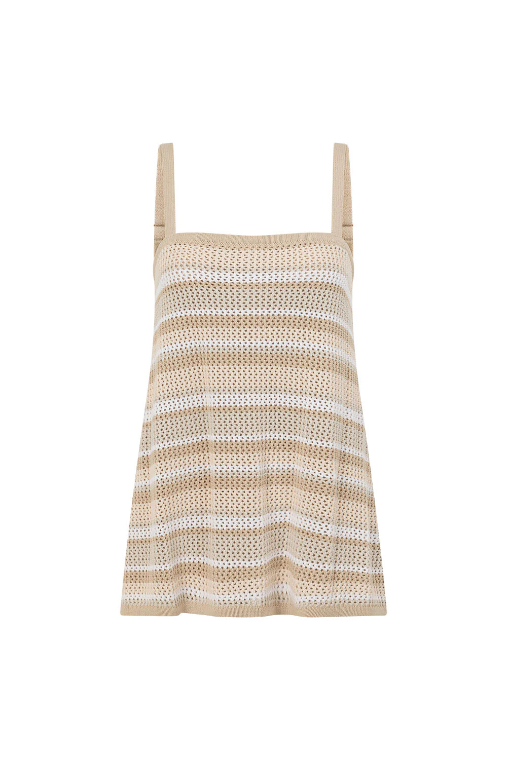 Beige Stripe Cotton Knit Ruby Top | Sabo Skirt US