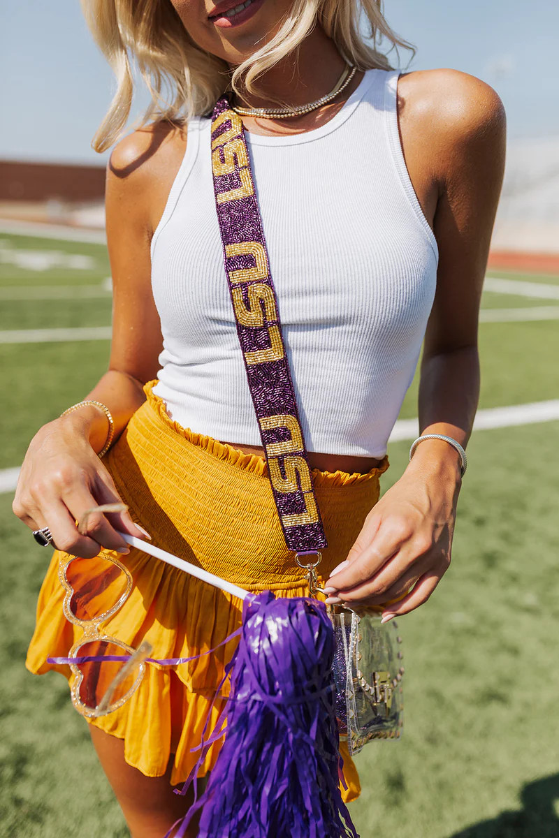 Beaded Bag Strap - LSU | The Impeccable Pig