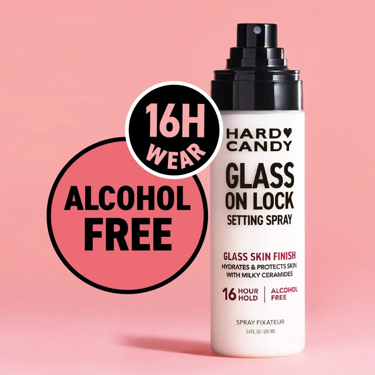 Hard Candy Glass On Lock Dewy Setting Spray, Long-Lasting Glow-Boosting Makeup Finishing Mist, 3.... | Walmart (US)