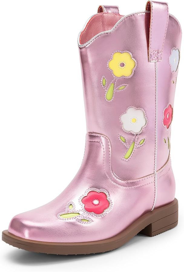 DREAM PAIRS Girls Cowgirl Boots Kids Mid Calf Western Boots Riding Shoes for Toddler/Little Kid/B... | Amazon (US)
