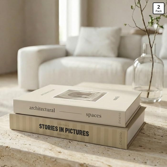 Beautiful Decorative Books - Set of 2 Boxes Enhance Your Coffee Table, Bookshelf or Mantel Decor ... | Amazon (US)