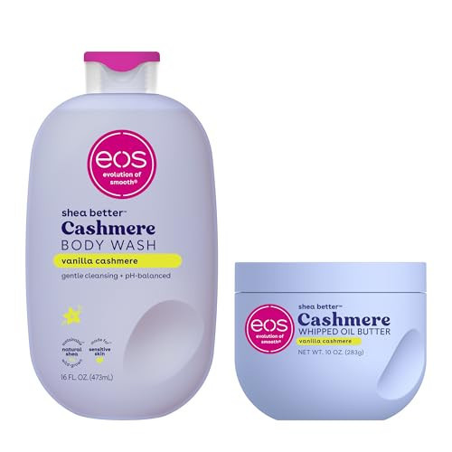 Bundle of eos Cashmere Body Wash – Vanilla Cashmere, Moisturizing Body Wash, 16 fl oz + Cashmere Whipped Oil Body Butter, Vanilla Cashmere, Rich Formula and Deep Hydration, Body Care, 10 oz | Amazon (US)