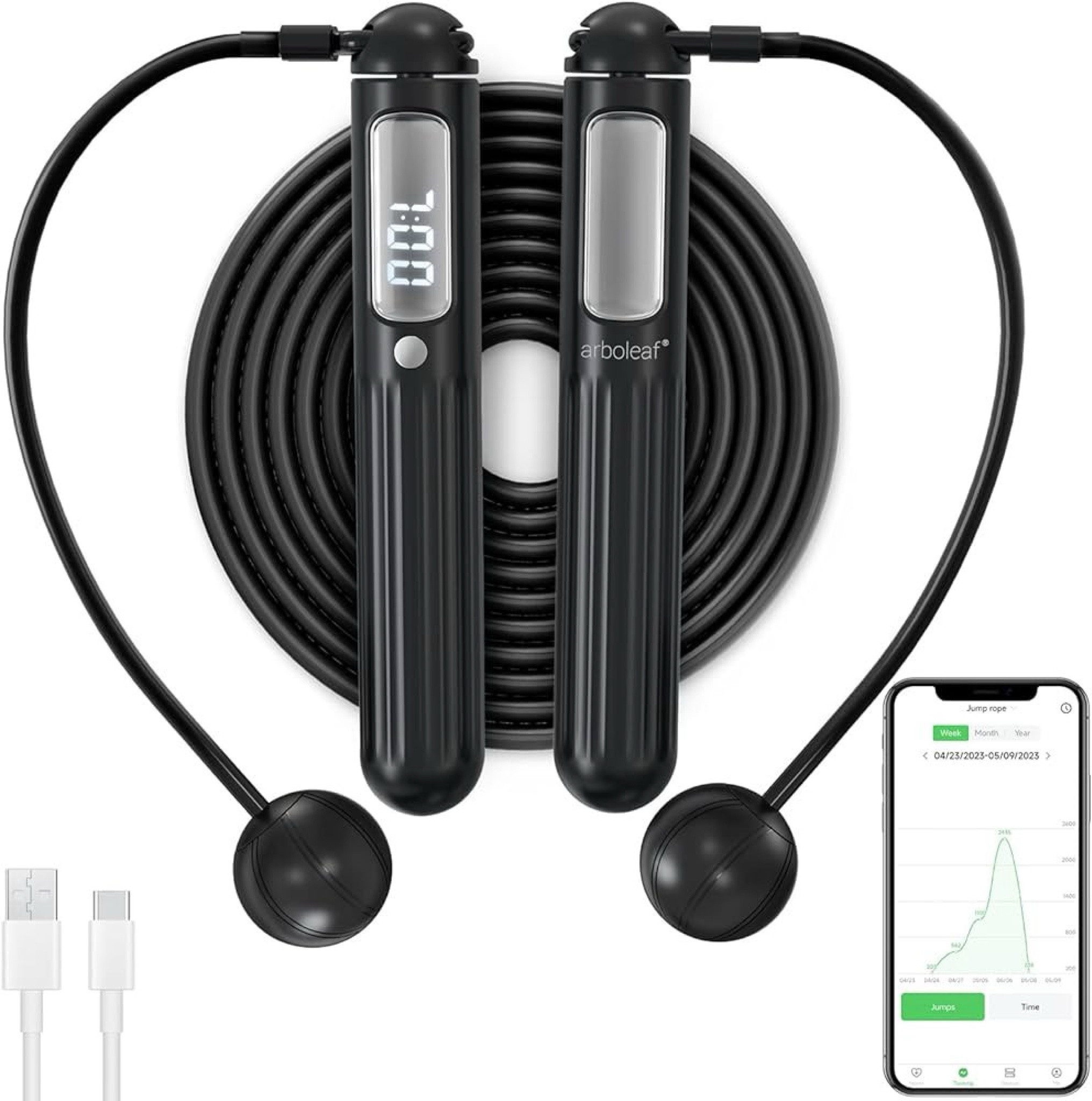 arboleaf Smart Jump Rope, Cordless & Rechargeable Jump Ropes for Fitness with Counter, App Data Analysis

#LTKfitness #LTKCyberWeek #LTKsalealert