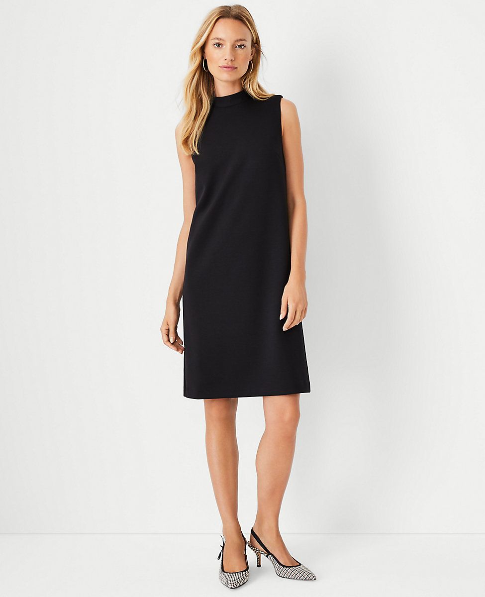 The Mock Neck Shift Dress in Double Knit | Ann Taylor (US)