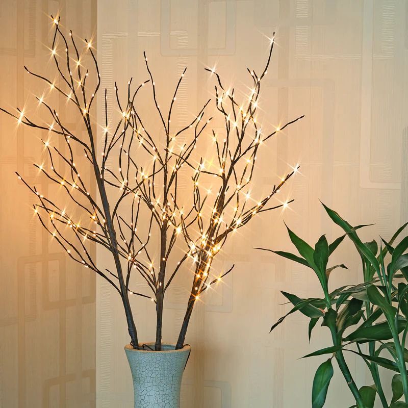 41IN Lighted Artificial Birch Twigs, Pack of 3 | E Home International