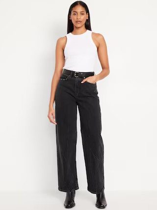 Curvy Extra High-Waisted Cuffed Wide-Leg Jeans | Old Navy | Old Navy (US)