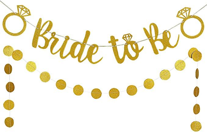 Gold Glitter Bride to Be Banner Bridal Shower Banner Bride to Be Sign for Bridal Shower Wedding E... | Amazon (US)