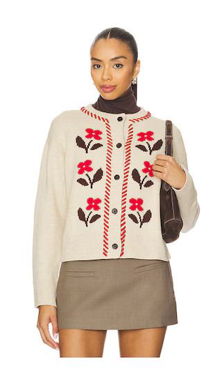 Mavie Sweater in Carmine Floral | Revolve Clothing (Global)
