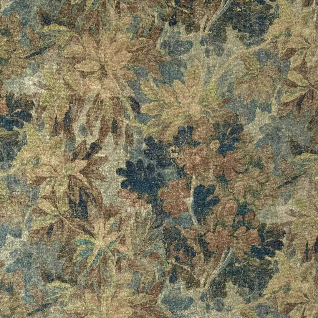 Moody Foliage Upholstery Fabric Dark Mocha Botanical Leaves Distressed Designer Textile Vintage I... | Etsy (US)